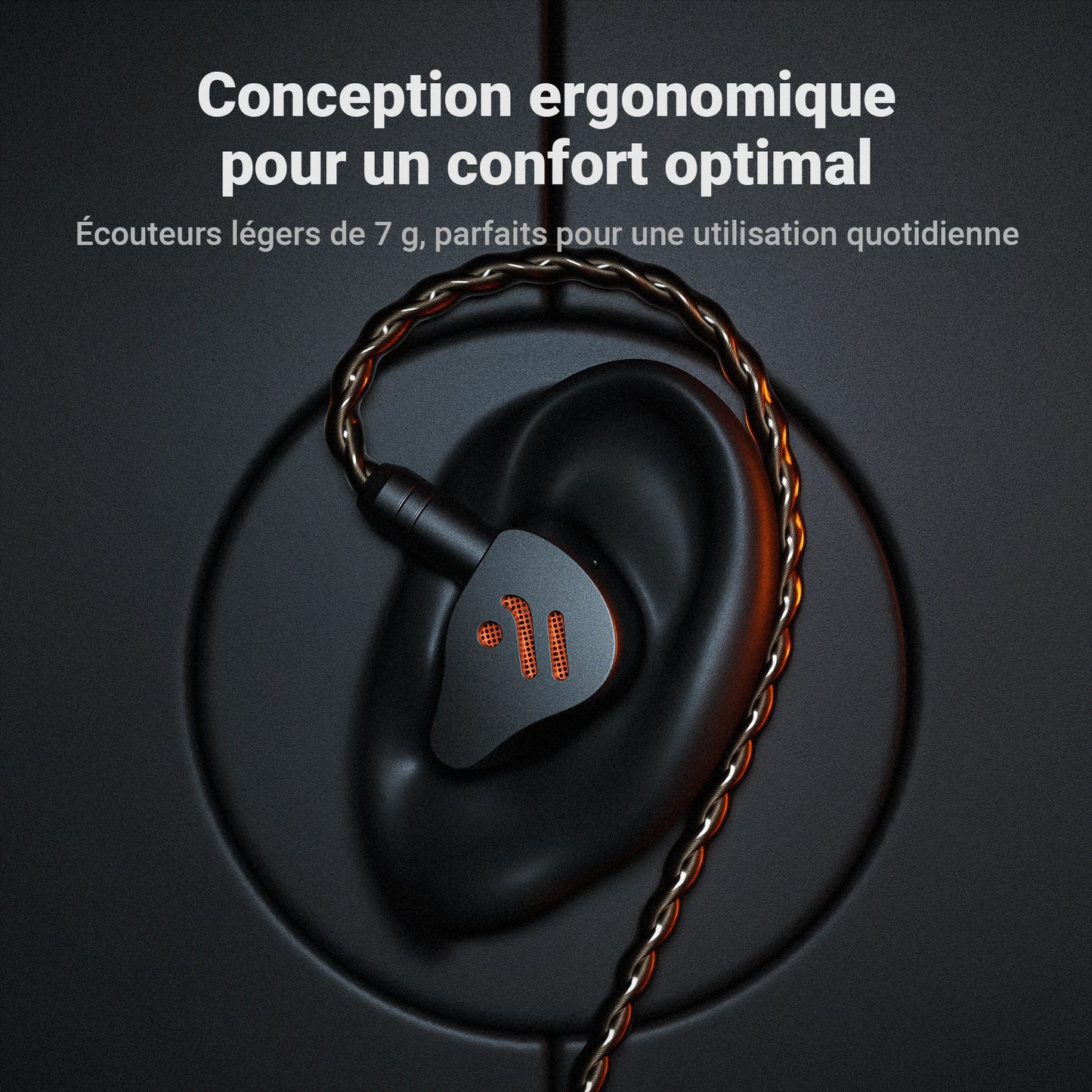 Fosi Audio IM4 HiFi Wired Earphones Open-Back Dynamic Driver IEM Headphones for Music Monitoring, Gaming & Professional Audio