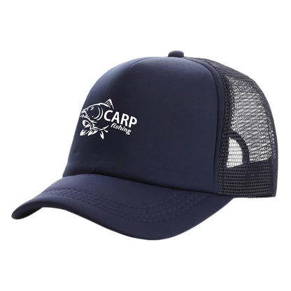Karpfen-Fischer-Trucker-Caps für Herren – Lustige Angel-Motive – Bedruckte Baseball-Kappe – Coole Sommer-Unisex-Mesh-Kappen MZ-169