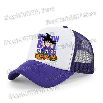 Dragon Ball Baseballkappe, Anime-Bedruckte Kappen, atmungsaktive Schirmmütze, Cartoon, Goku, Sommersport, Snapback, Mesh-Sonnenhut, Geschenk für Kinder