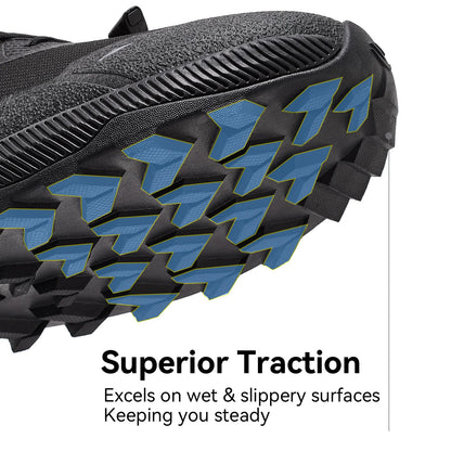 HOBIBEAR Unisex Running Shoes, Elastic Band Hiking Sneakers, Lightweight Breathable Casual Shoes