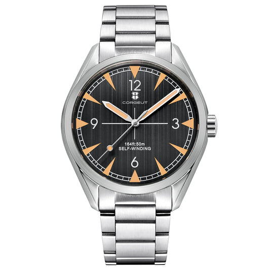 Corgeut 41mm Men's Clock Automatic Relogio Masculino Japan Movt Mechanical Sapphire White Black Blue Dial Steel Band Men's Watch