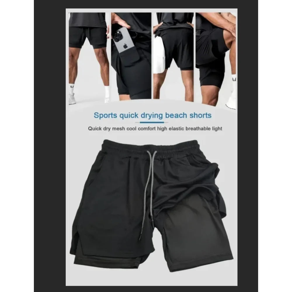 Dragon Ball Anime Peripheral Majin Buu GOKU Printed Sports Double-layer Shorts American 2025 Summer Men's Loose Breathable Pants, Produit gaming premium Fraquane, équipement gamer