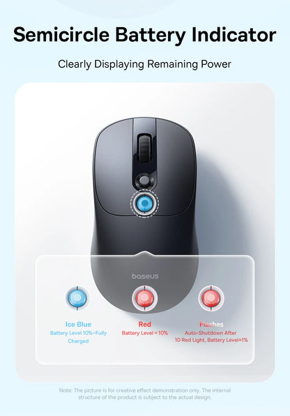 【NEW】Baseus EM2 Ergonomic Wireless Mouse Bluetooth 5.3 2.4G Type-C Charging Ultra Light Silent Mice Customizable Button Mouse
