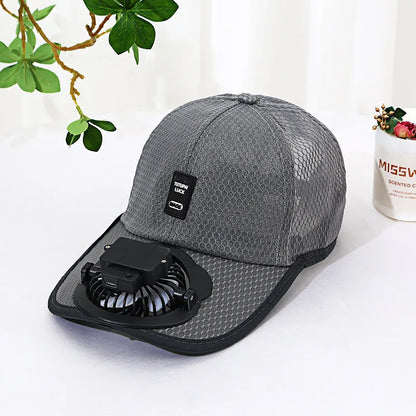 Rechargeable Fan Baseball Net Hat Sun Protection Duck Tongue Breathable Net Hat For Couples Outdoor Travel Men Women mz129