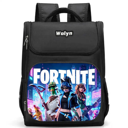 School Backpack With Multi Compartment ,Large Cartoon Fortnite School Bags For Boys & Girls,Durable Child Backpack For Aged 5-10
