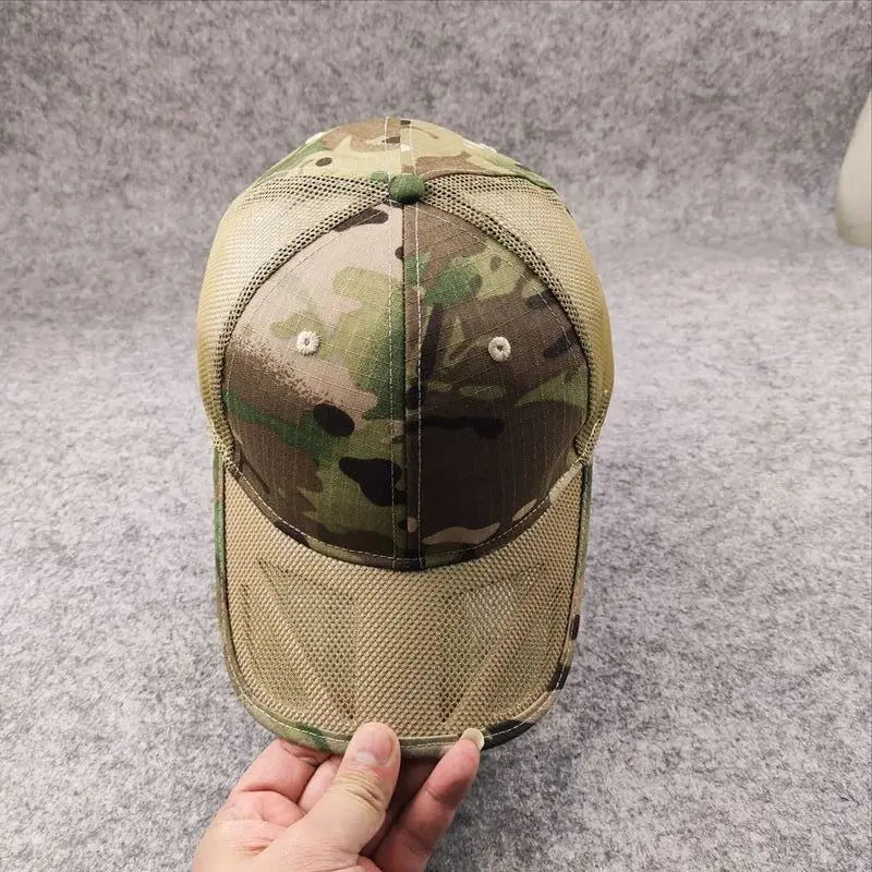 Summer Breathable Mesh Baseball Cap for Men Big Head Size Adjustable Men's Cap Casual Camouflage Outdoor Jungle Caps Male 62cm