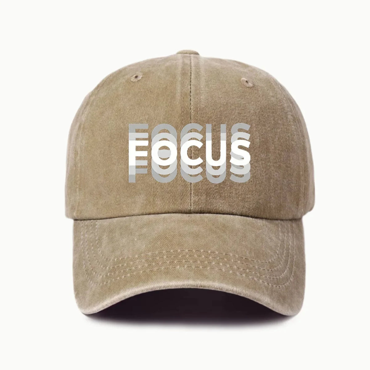 FOCUS Baseballkappe aus gewaschener Baumwolle mit Aufdruck, verstellbar, im klassischen Stil, Sport-Duckbill-Kappe für Damen und Herren
