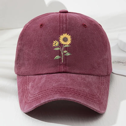 Casquette de baseball « Dad Hat » au motif rétro de tournesols, adaptée aux sports de plein air, à la pêche et au camping, casquette de randonnée