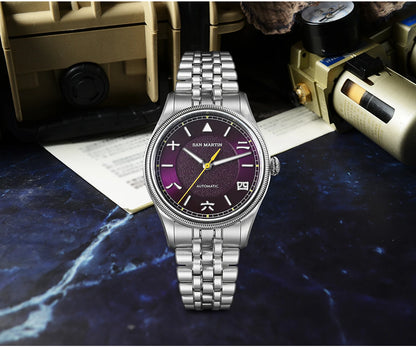 San Martin 39.5mm Men Pilot Watch YN55 Automatic Mechanical Aviation Watches Chinese Style Original Design SN0033 Field Reloj