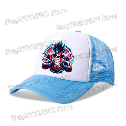 Dragon Ball Baseballkappe, Anime-Bedruckte Kappen, atmungsaktive Schirmmütze, Cartoon, Goku, Sommersport, Snapback, Mesh-Sonnenhut, Geschenk für Kinder
