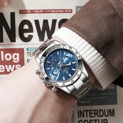Watch For Men Luxury Stainless Steel Clock Fashion Casual Multi-functional Design Automatic Mechanical Wristwatch