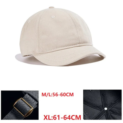 Big Head Hat Back Closed 5cm Short Brim Baseball Cap for Men Mesh Fitted Caps Stretchy Full Closed Caps 56-60cm 61-65cm