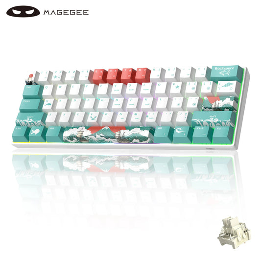 MageGee 60% Mechanical Gaming Keyboard, RGB Full Hot-swappable Customized Switch 61 Keys Mini Office Keyboard for Win/Mac Laptop