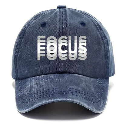 FOCUS Baseballkappe aus gewaschener Baumwolle mit Aufdruck, verstellbar, im klassischen Stil, Sport-Duckbill-Kappe für Damen und Herren