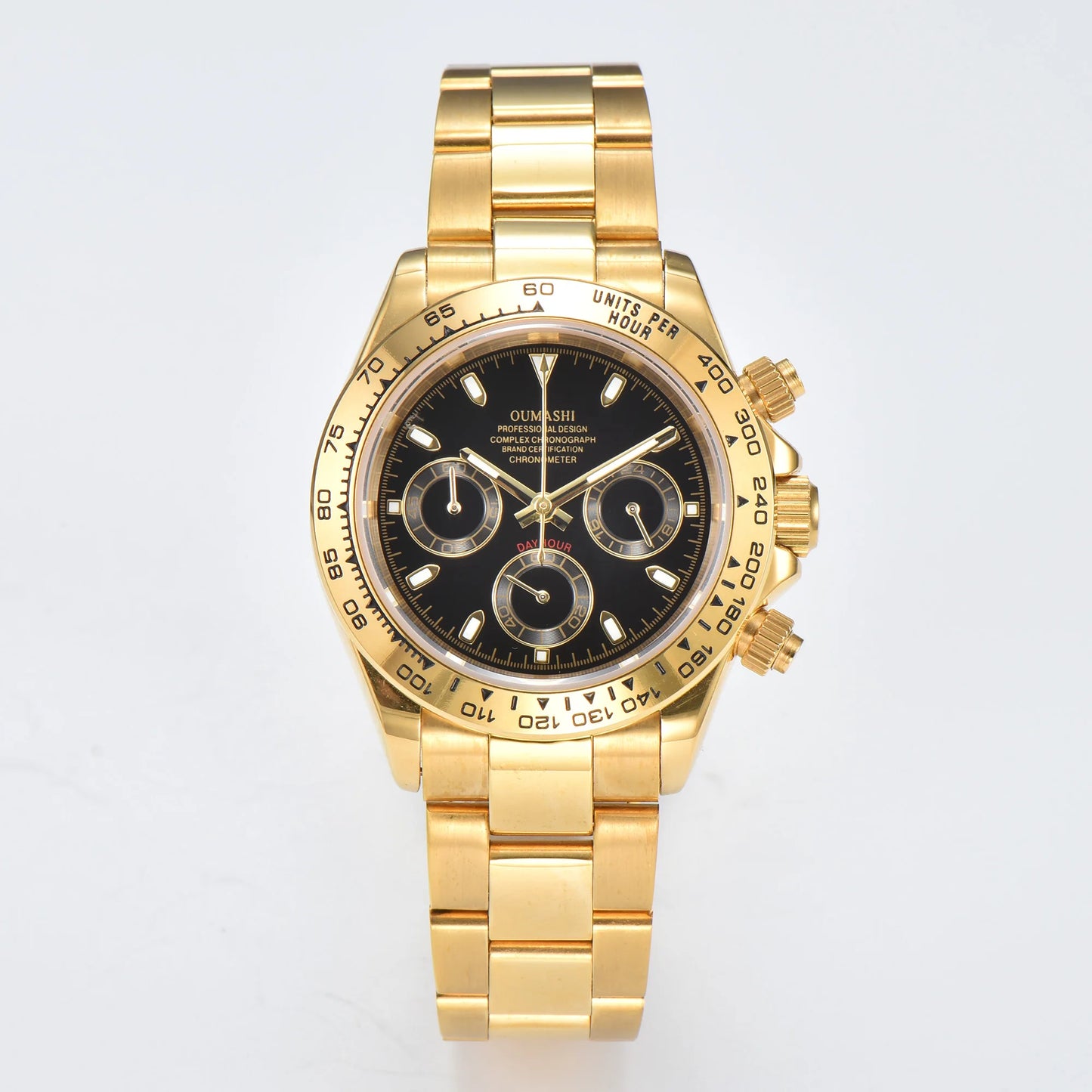 Luxury VK63 Watches gold 39mm quartz Chronograph Business Watch Men's VK63 Sport Sapphire Glass Gem dial Ceramic bezel inser