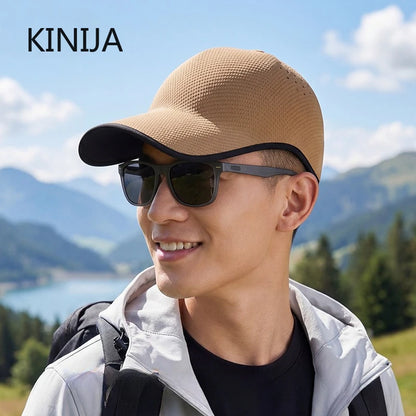 Nahtlose Baseballkappe für Herren – schnell trocknend, zusammenfaltbar, Sportkappe für Outdoor, Angeln, Klettern, Sport – leichte Schirmmütze, Sonnenhut