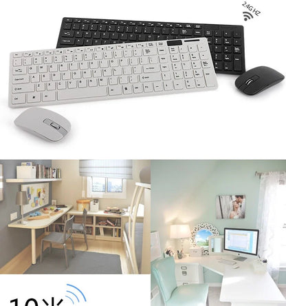 New 2.4G Wireless Keyboard and Mouse Set for Laptop iPad PC Desktop for Android iOS Windows