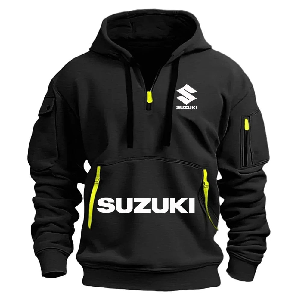 Produit gaming premium Fraquane, Suzuki's newmen's hooded sweatshirt casual outdoor sports sweatshirt warm for autumnandwinter perfect for motorcycle enthusiasts.