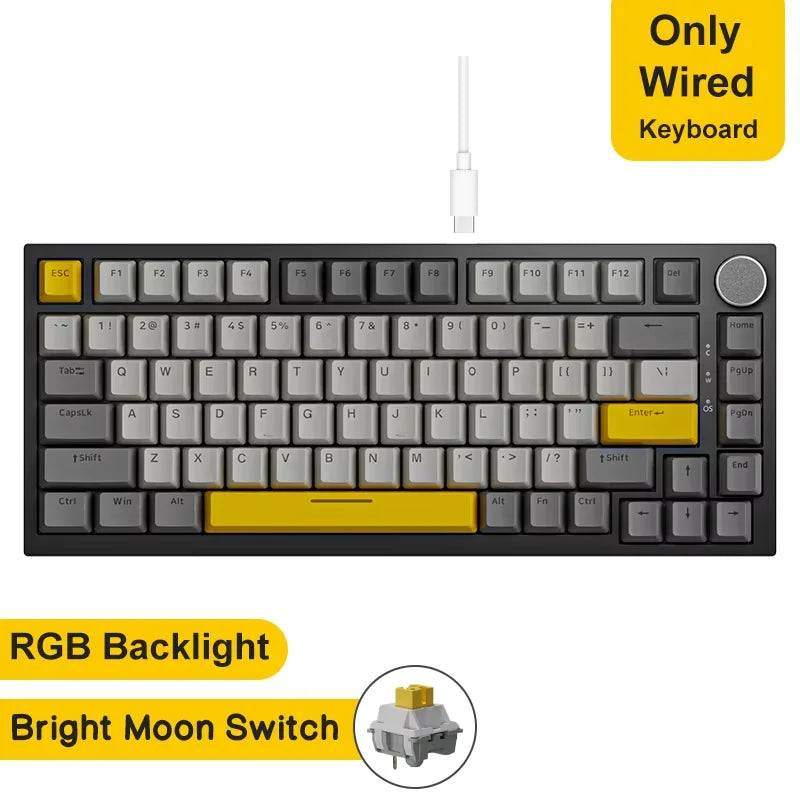 Ajazz AK820/AK820Pro Gaming Mechanical Keyboard Bluetooth 5.1/Wireless/wired  Custom Keyboard With Heat Exchange Sealed Button