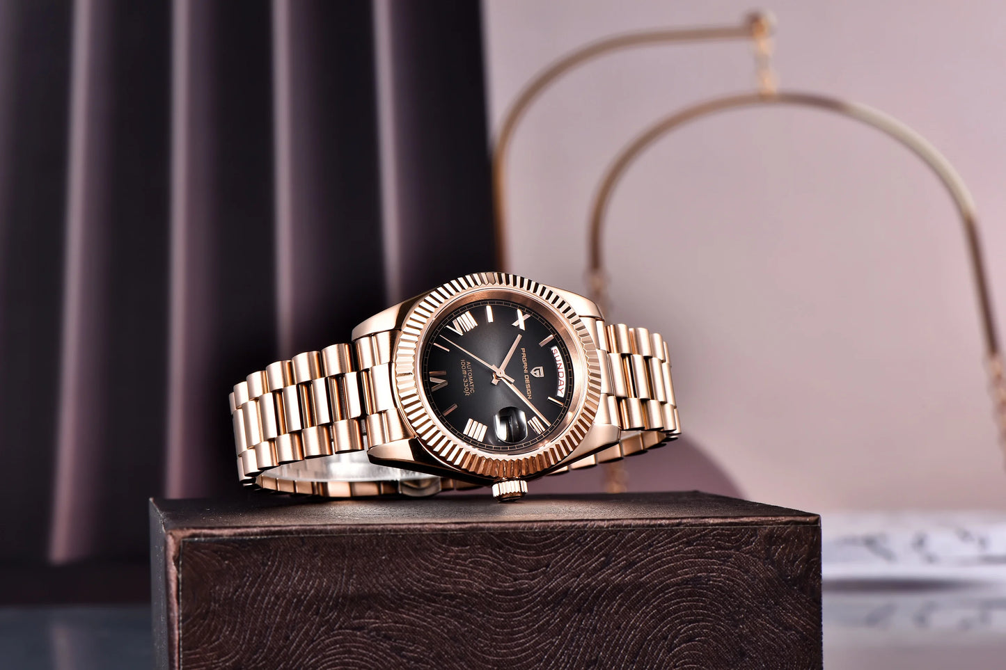 PAGANI DESIGN 2026 New Rose Gold Blue DD40 Luxury Automatic Watch Men Mechanical Wristwatch Mens Sapphire glass Waterproof Watch