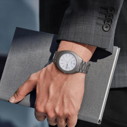 BERNY Titanium Watches for Men Date Week Calendar Sapphire Quartz Watch 38mm Super Luminous Men's Wristwatch 10ATM Lightweight