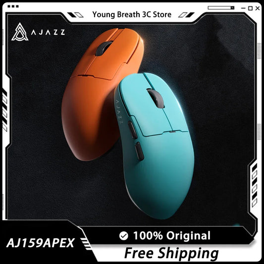 AJAZZ AJ159 APEX Wireless Gaming Mouse, Tri-Mode 8K Gaming Mouse with PAW3950 Sensor, Ultra-Lightweight Low Latency Rechargeable Gaming Mouse with Charging Dock