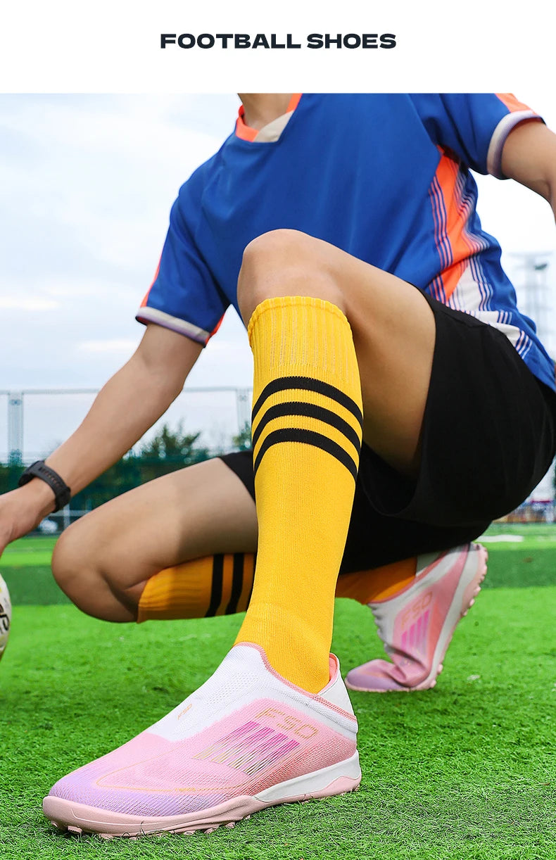 New Men Football Boots ComfortableSoccer Shoes Match Training Boys Non Slip Long Spikes Breathable Adult Cleats Outdoor Sport