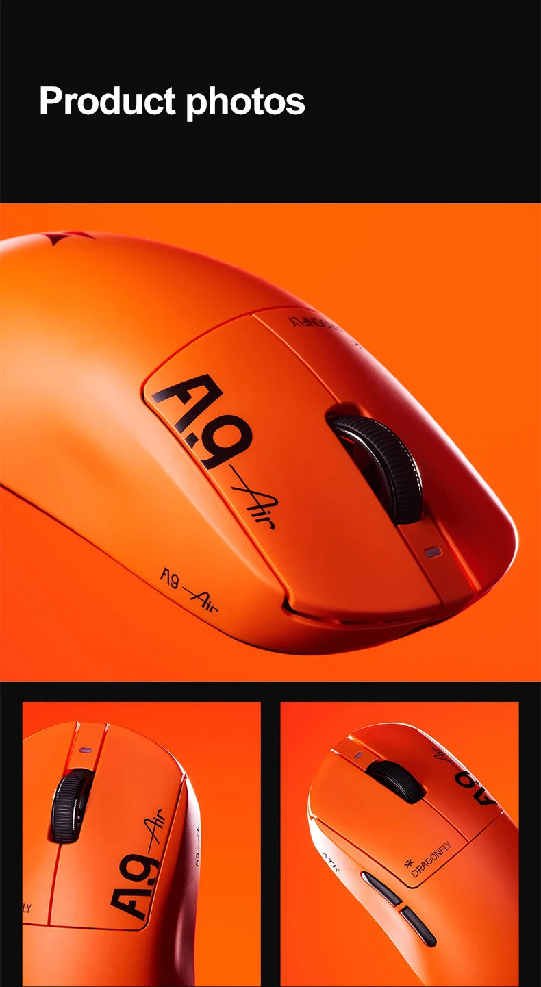 ATK Dragonfly A9 Ultimate Ασύρματο Gaming Ποντίκι A9 Air PAW3950 Εξαιρετικά Ελαφρύ Εργονομικό Ποντίκι e-sports για Gamer FPS CSGO A9 Ultra