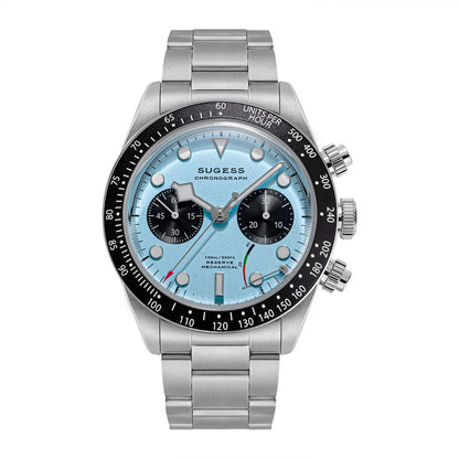 Sugess Chronograph Men Watch Original ST1907 Swanneck Pilot Mechanical Wristwatches Domed Sapphire Crystal Dopamine S457 2025new