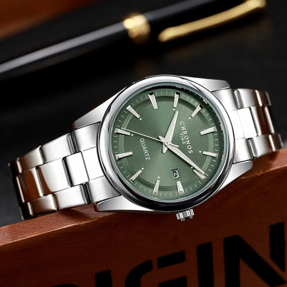 CHRONOS Luxury Quartz Watch for Men Waterproof Date Luminous Wristwatch Stainless Steel Men's Watches Male Clock Sports Reloj