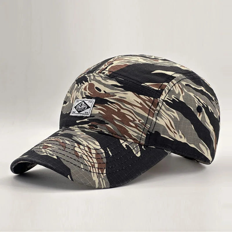 Casquette de baseball à visière courte style camouflage pour hommes et femmes, casquette unisexe tendance de protection solaire pour les activités de plein air