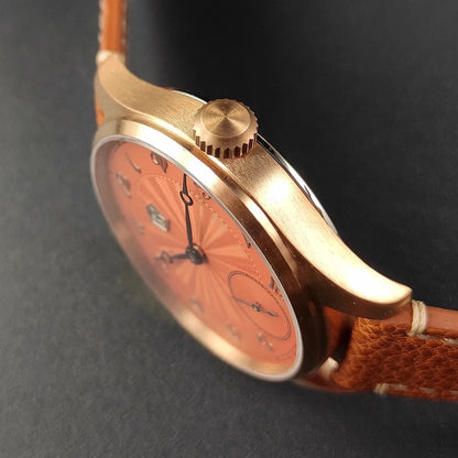40.5 Men's Manual Mechanical Watch Tin Bronze Guilloché Surface Three-Dimensional Silver Nail Roasted Blue Needle Seagull ST3621