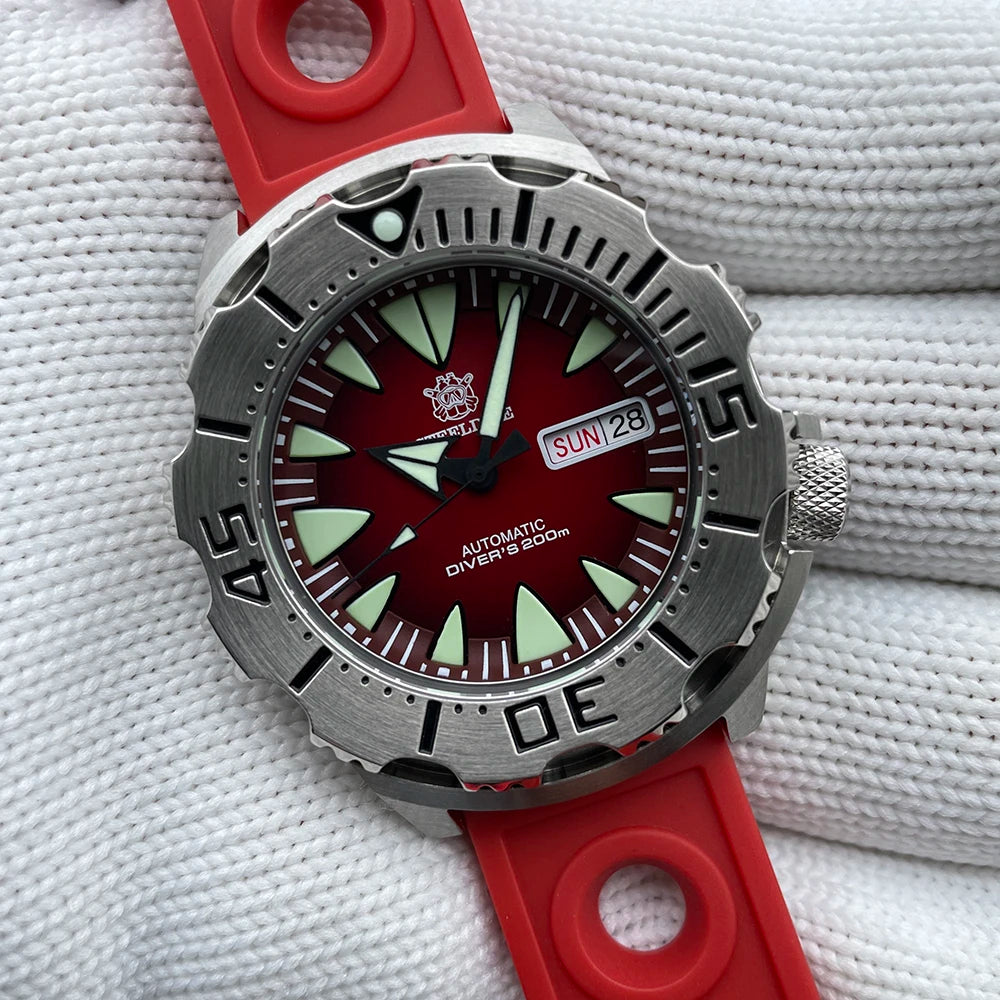 STEELDIVE SD1984 Monster Steel Strap Mechanical Watch NH36 Movt Sapphire Crystal 200M Waterproof Swiss Super Luminous Wristwatch
