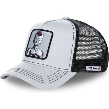 Dragon Ball Son Goku-Kappe, Sommer-Reisekappe mit Schirm, Herren-Kappe mit Stickerei, im Hip-Hop-Stil, Sonnenvisier, verstellbare Trucker-Kappe aus Netzstoff