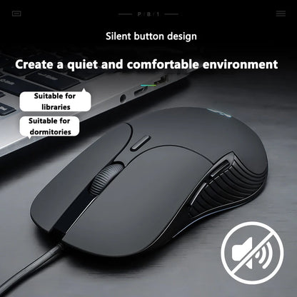 INPHIC B1 USB Wired Mouse, Silent Office Gaming Mouse for PC and Laptops