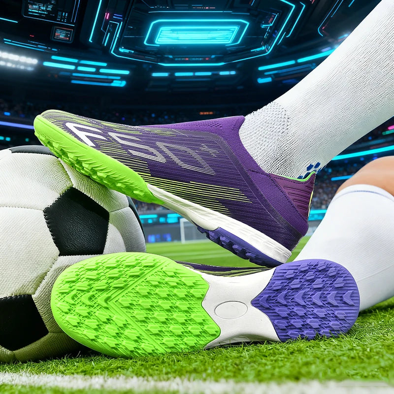 New Men's Football Boots Turf Comfortable Ultralight Soccer Shoes Non Slip Sport Fg Grass Cleats Futsal Indoor Adult Non-Slip