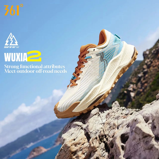 361 Degrees WUXIA 2 Running Shoes Light Breathable Cushioning Non-Slip Soft Outdoor Hiking Versatile Sneakers Male 672542201