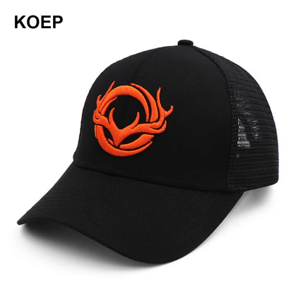 KOEP - Nouvelle casquette de baseball camouflage - Casquettes de pêche pour hommes - Chapeau de chasse camouflage pour les activités de plein air - Chapeau de jungle - Casquette de randonnée avec tête de cerf en 3D