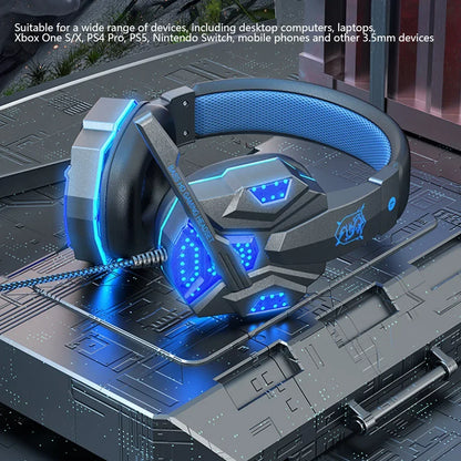 Creative Wired Gaming Headset with Microphone – LED Light Bass Stereo Gaming Headphones for PC, PS4, PS5, Xbox – High Quality Gaming Headset
