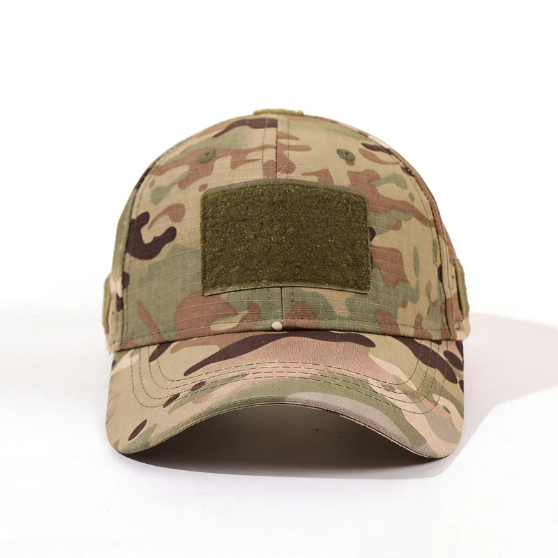 Casquette de baseball fonctionnelle de camouflage pour l'extérieur 1PC ! Tissu à séchage rapide + autocollant à personnaliser : un incontournable pour les adeptes de la mode tactique.