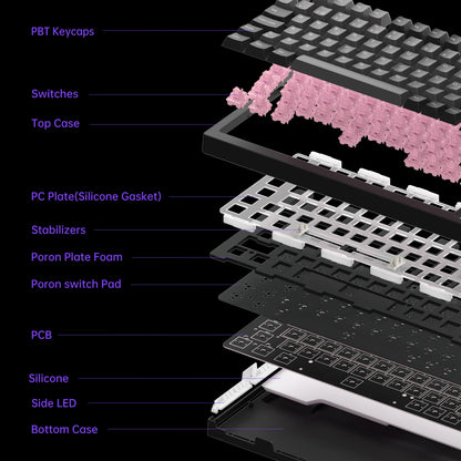 Akko 5075 V3 75% Mechanical Keyboard 8000/10000mAh 2.4GHz Wireless/Wired Type-C/BT 5.0 Hot Swap RGB Gasket for Gaming Typing