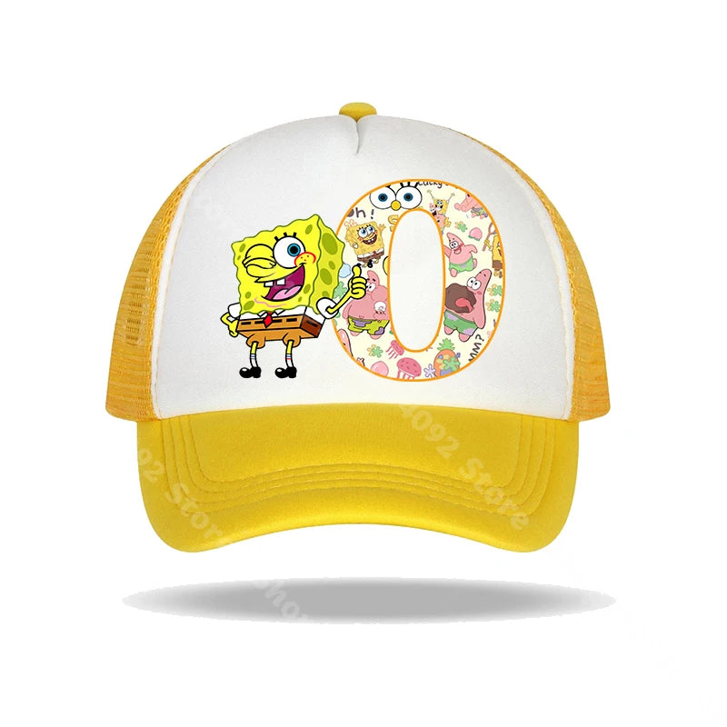Casquette de baseball Bob l'éponge pour enfants et adultes, imprimé lettres, chapeaux de soleil, anime, dessin animé, casquettes à visière réglable, chapeau décontracté d'été, nouveauté