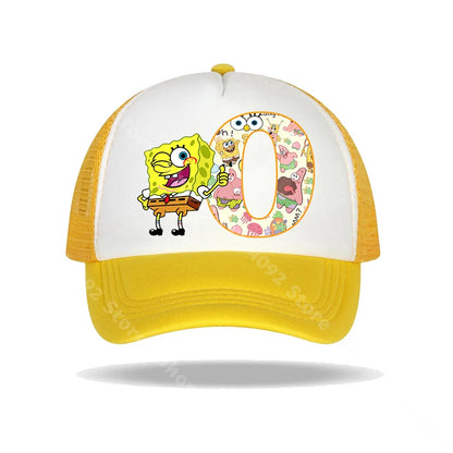 Casquette de baseball Bob l'éponge pour enfants et adultes, imprimé lettres, chapeaux de soleil, anime, dessin animé, casquettes à visière réglable, chapeau décontracté d'été, nouveauté