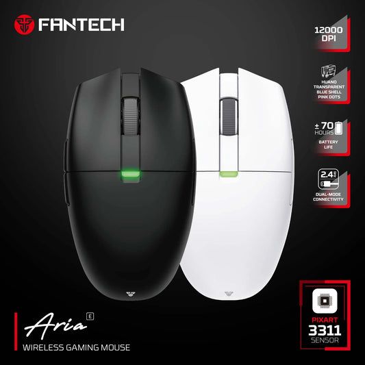 FANTECH Aria XD7E Wireless Gaming Mouse, 2.4G Lightweight Gaming Mouse with PixArt PAW3311 Sensor, 12000 DPI, 1000Hz, 59g Rechargeable Gaming Mouse for PC & Laptop