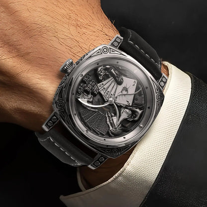 Glenaw Poker Series Top Brand Luxury Fashion Personalized Fully Automatic Mechanical Gold Watch Men's Waterproof Watch
