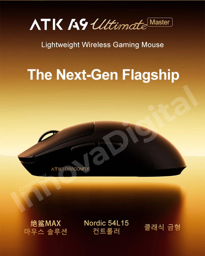 ATK Dragonfly A9 Ultimate Ασύρματο Gaming Mouse A9 Air PAW3950 Εξαιρετικά Ελαφρύ Εργονομικό Ποντίκι E-sports για Gamer FPS CSGO A9 Ultra
