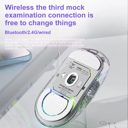 AULA SC660 Wireless Bluetooth Mouse E-sports Mouse Three-Mode Connection Lightweight Mouse Type-C Charging Game Office Girls Boys