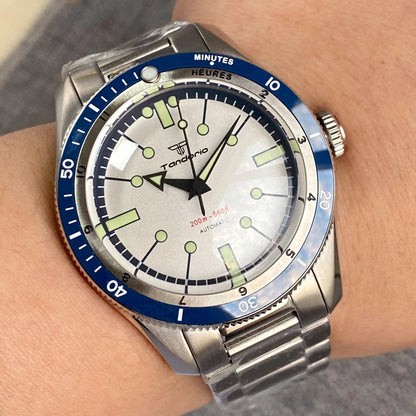 Pilot Watch 200M Water Resistant Mechanical Wristwatch NH35A PT5000 Miyota 8215 Domed Sapphire Glass 120 clicks Bezel Steel Band