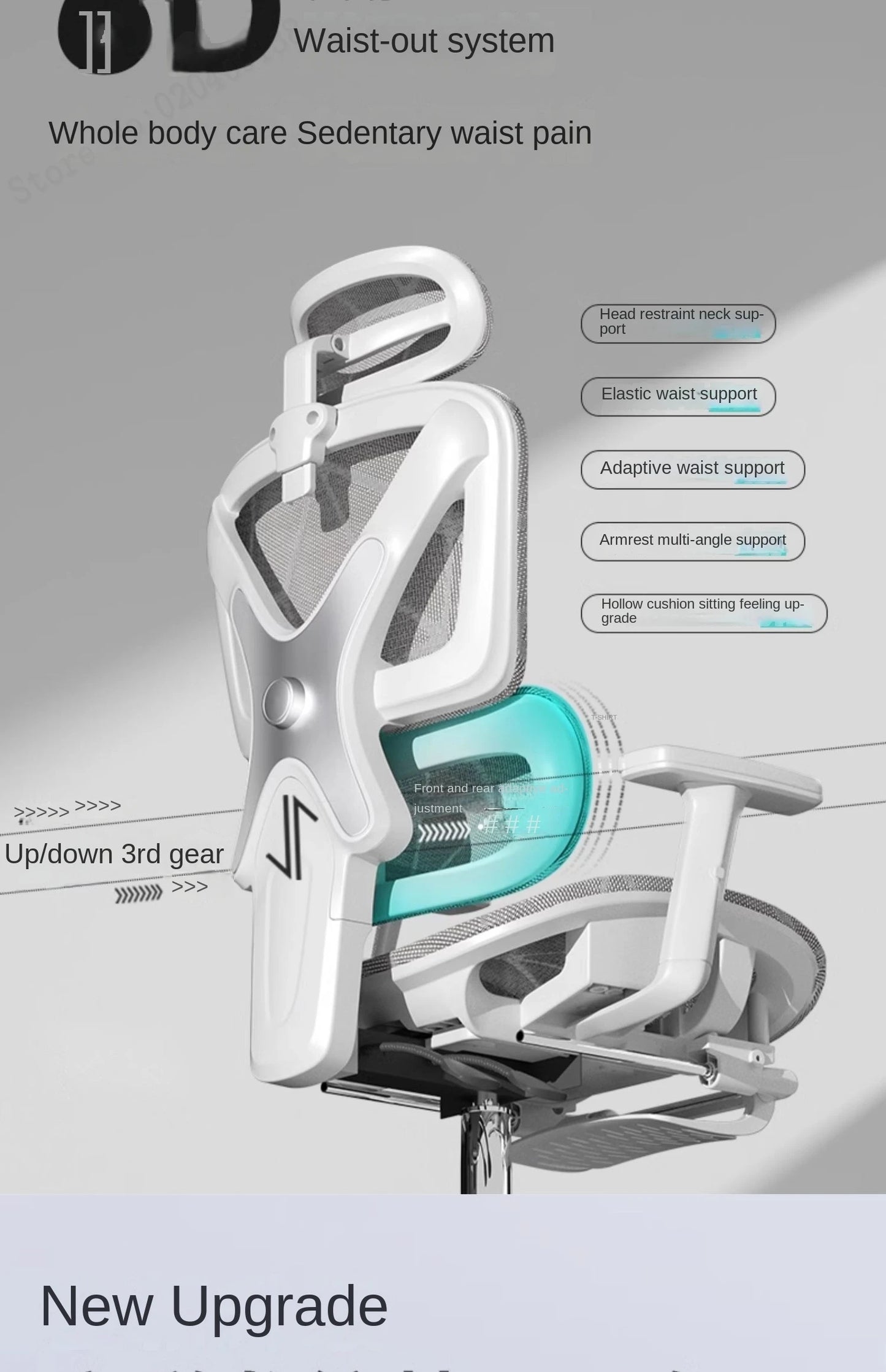 New E07 Pro Ergonomic Chair Sedentary Comfort Office Chair Home Study  Gaming Chair Backrest Adjustable Seat With Footrest
