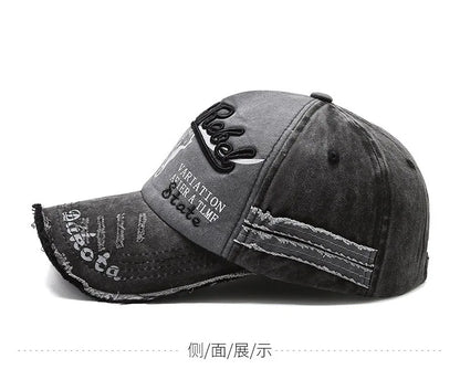Casquette de baseball vintage « Letter Bull » délavée avec broderie, casquette de soleil rétro pour hommes et femmes, casquette à visière décontractée style hip-hop